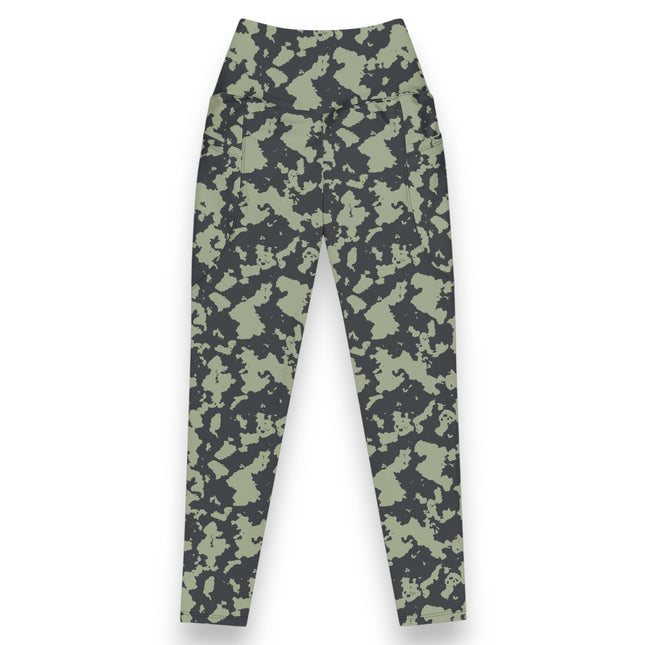 LEGGINGS DE CINTURA ALTA GRUNGE FUSION VERDE (BOLSILLOS)