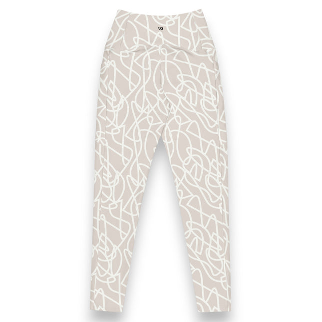 LEGGINGS DE CINTURA ALTA CON DOODLE IVORY (BOLSILLOS)
