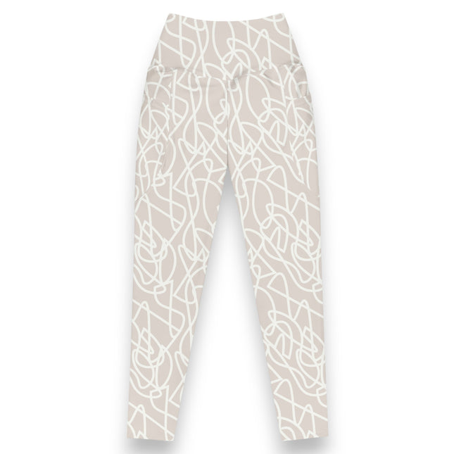LEGGINGS DE CINTURA ALTA CON DOODLE IVORY (BOLSILLOS)