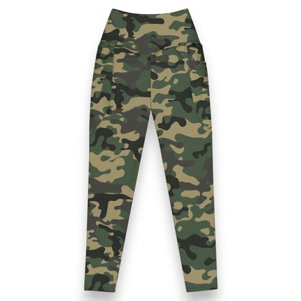 MALLAS DEPORTIVAS DE CINTURA ALTA CON CAMUFLAJE JUNGLE JADE (BOLSILLOS)