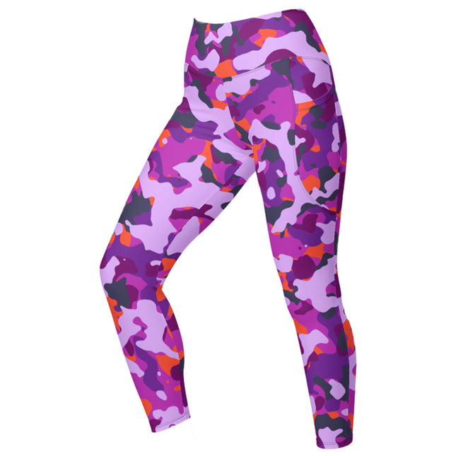 Leggings de cintura alta (yoga) con bolsillos y estampado de camuflaje intenso