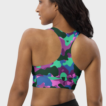 Mystic Mint Camo Longline Sports Bra