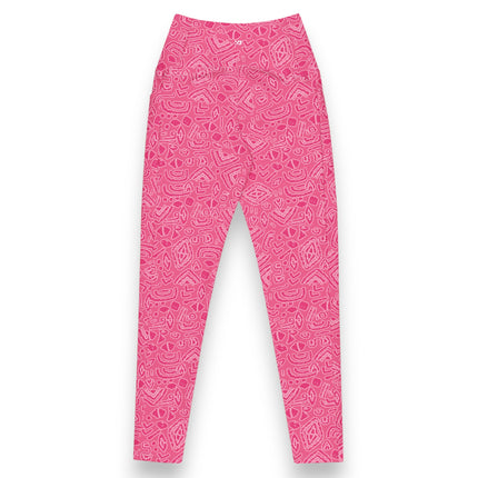 Pink Magenta Tribe High-Waisted Leggings (Pockets)