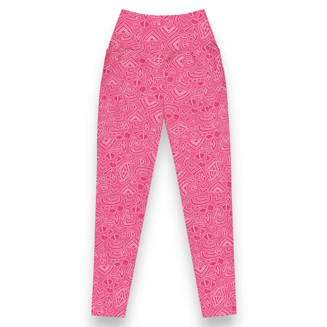 Pink Magenta Tribe High-Waisted Leggings (Pockets)