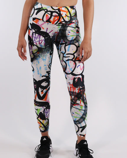 Chroma Fusion Graffiti High-Waisted Leggings (Pockets)