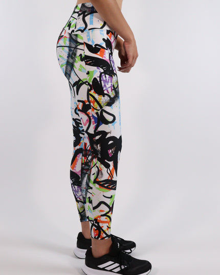 Chroma Fusion Graffiti High-Waisted Leggings (Pockets)