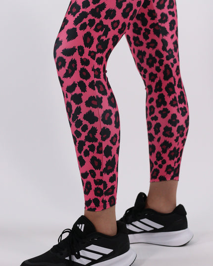 Pink Pounce Leopard High-Waisted Leggings - (Pockets)