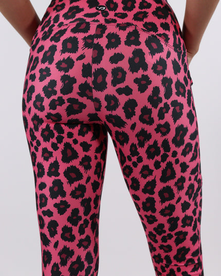 Pink Pounce Leopard High-Waisted Leggings - (Pockets)
