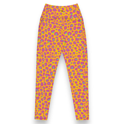 Sunset Leopard High-Waisted Yoga Leggings (Pockets)