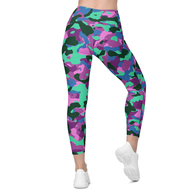 Mystic Mint Camo High-Waisted Leggings (Pockets)