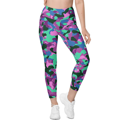 Mystic Mint Camo High-Waisted Leggings (Pockets)