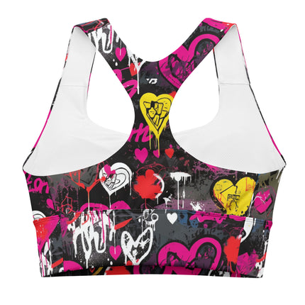 Carbonite Hearts Longline Sports Bra