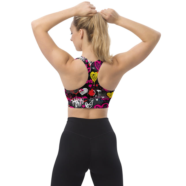 Carbonite Hearts Longline Sports Bra