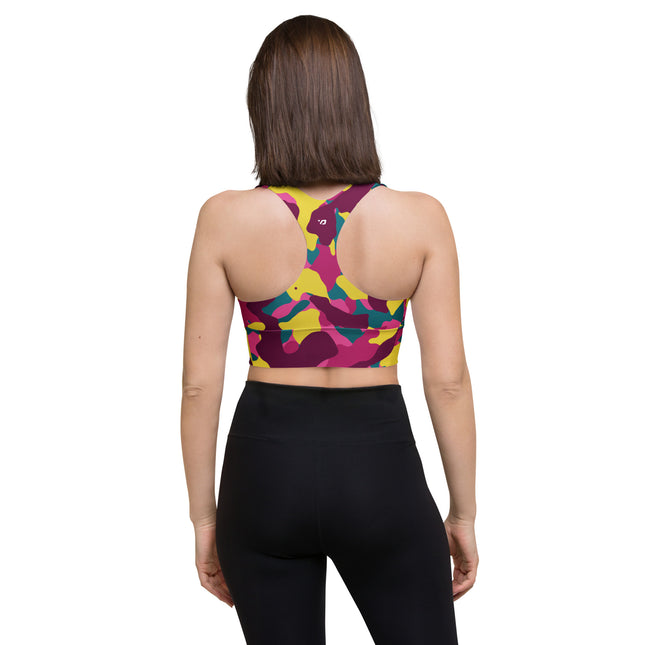 Maroon Mirage Camo Longline Sports Bra