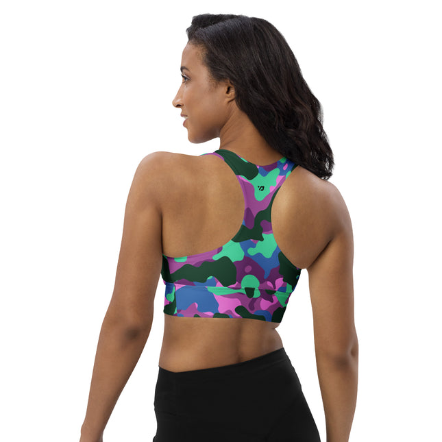 Mystic Mint Camo Longline Sports Bra