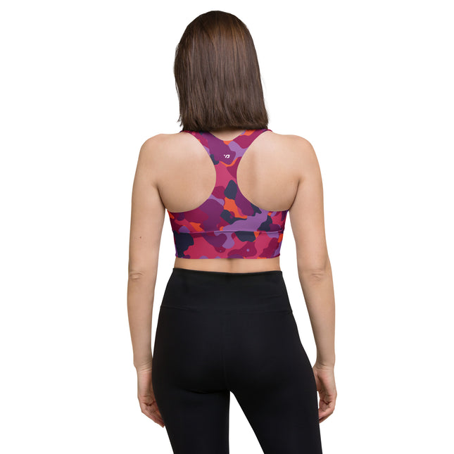 Magenta Blaze Camo Longline Sports Bra