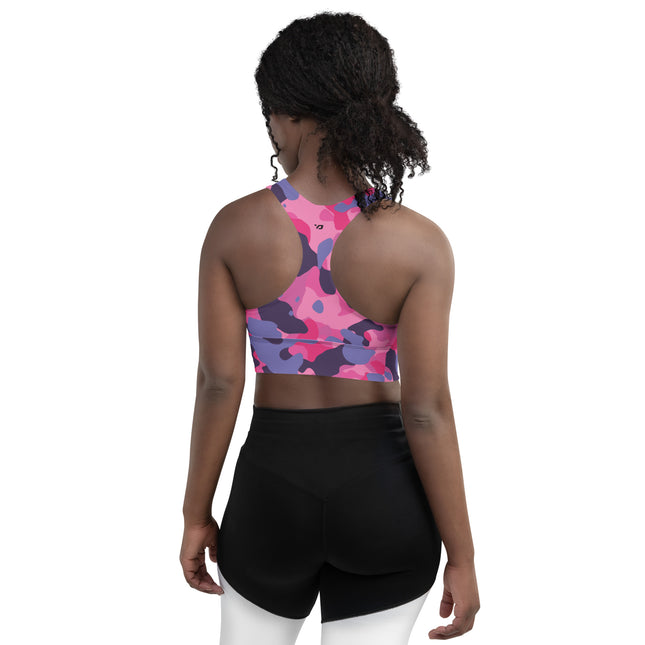 Pink Obsidian Camo Longline Sports Bra