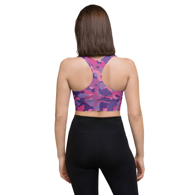 Plum Paradise Camo Longline Sports Bra