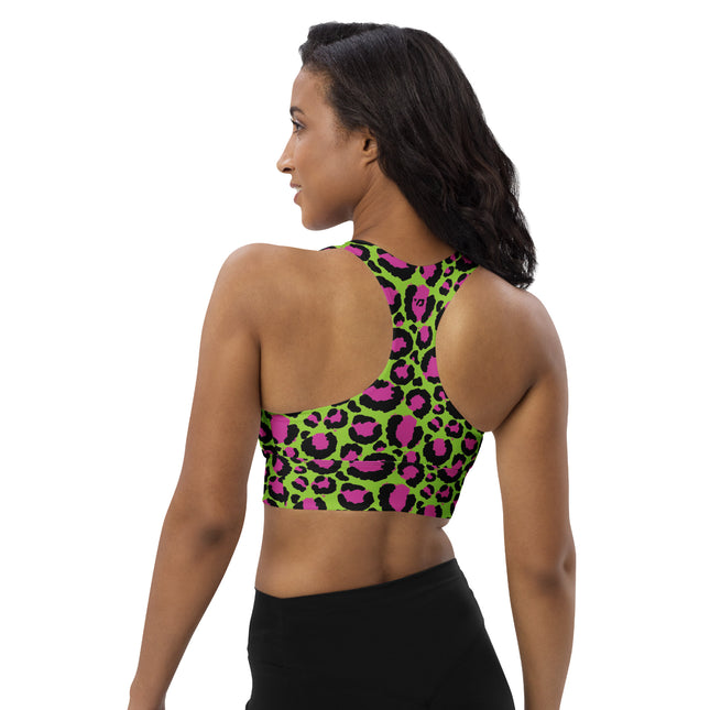 Lime Zest Leopard Longline Sports Bra