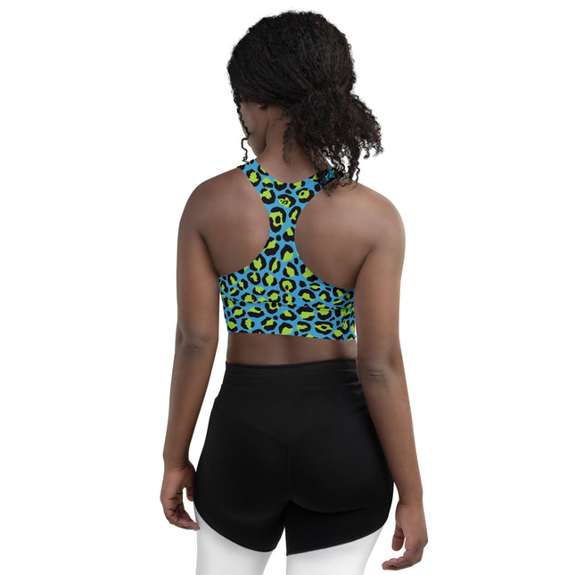 Neon Lagoon Leopard Longline Sports Bra