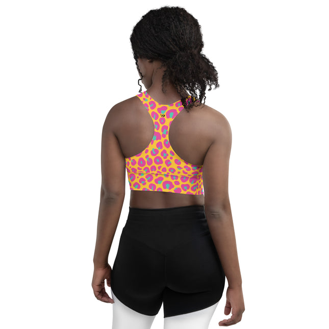 Sunset Leopard Longline Sports Bra