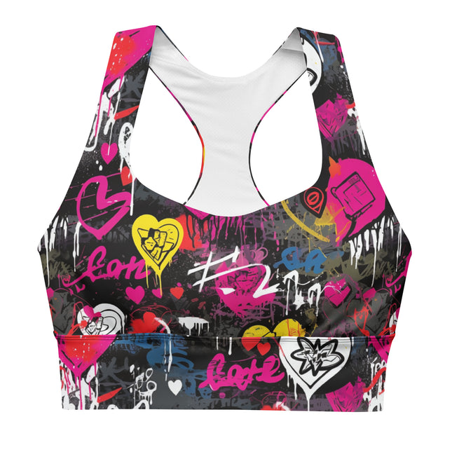 Carbonite Hearts Longline Sports Bra