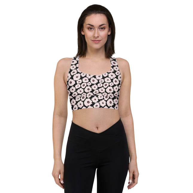 Noir Bloom Longline Sports Bra