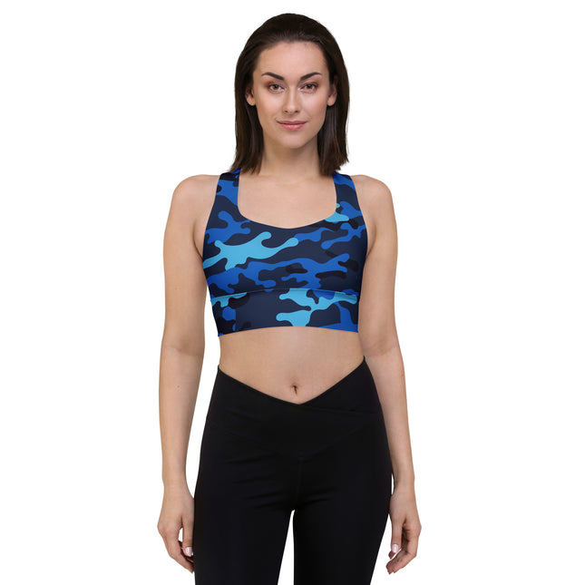 Midnight Marine Sport Camo Longline Sports Bra