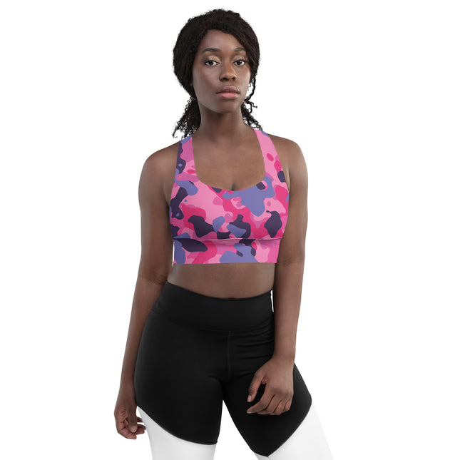 Pink Obsidian Camo Longline Sports Bra