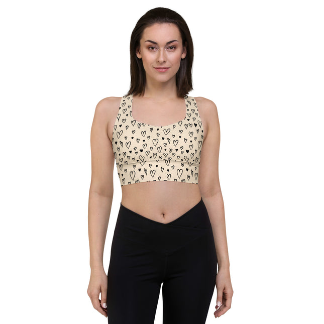 Desert Grunge Heart Longline Sports Bra