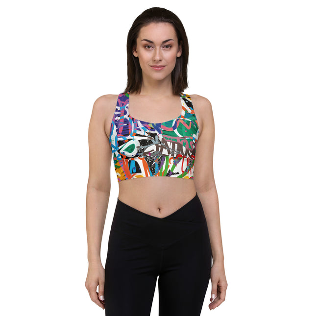 Kaleido Graffiti Longline Sports Bra