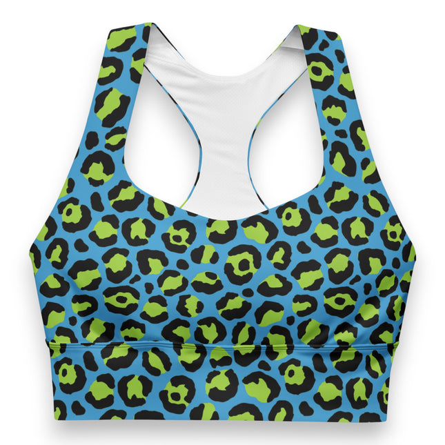 Neon Lagoon Leopard Longline Sports Bra