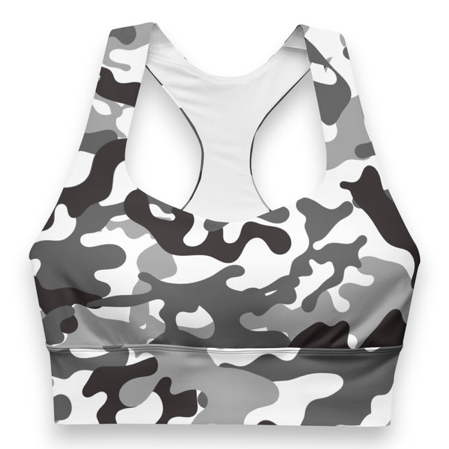 Snow White Sport Camo Longline Sports Bra