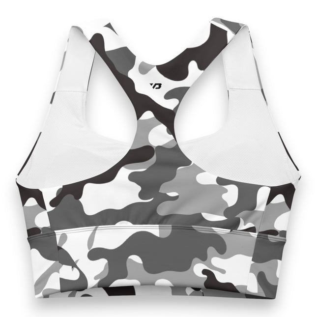 Snow White Sport Camo Longline Sports Bra