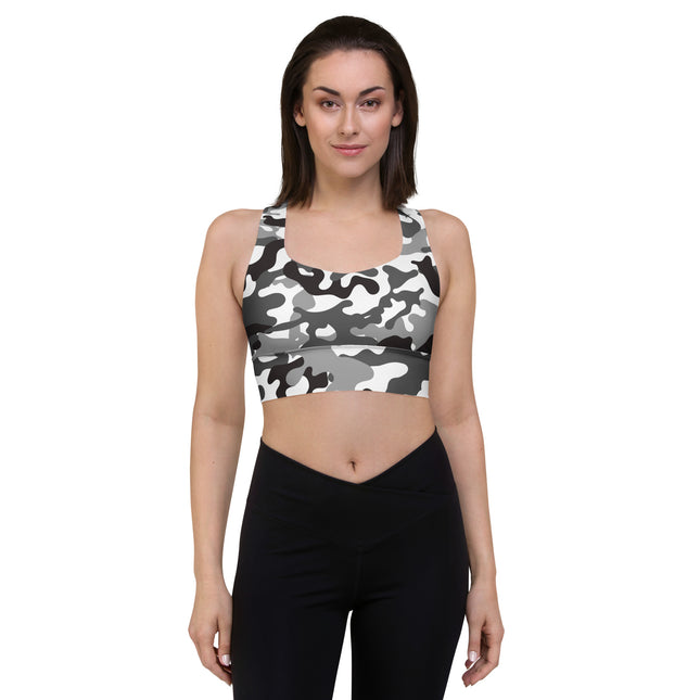 Snow White Sport Camo Longline Sports Bra