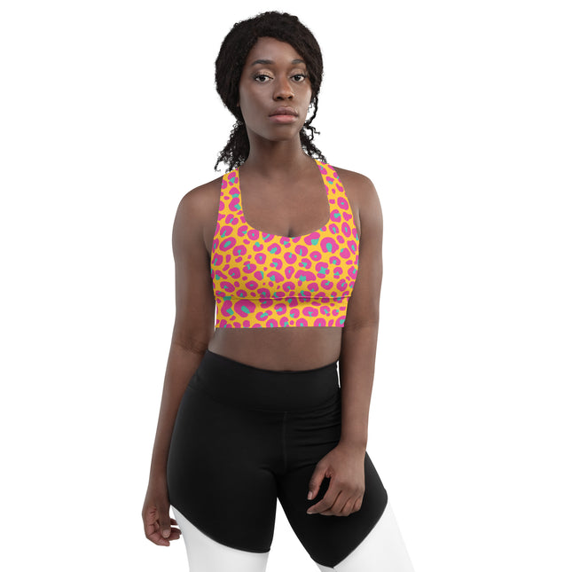 Sunset Leopard Longline Sports Bra