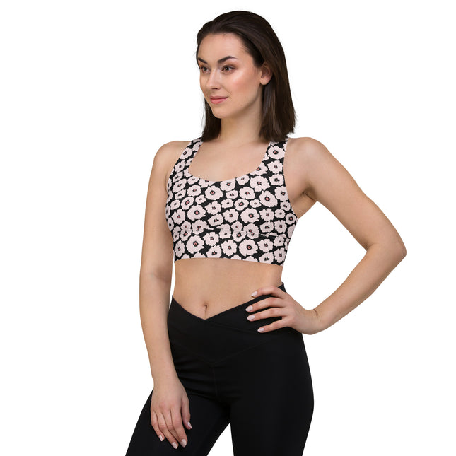 Noir Bloom Longline Sports Bra