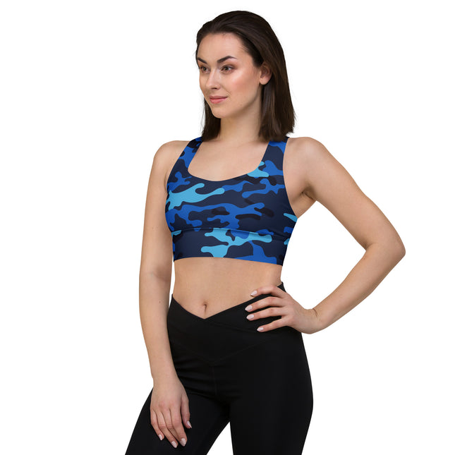 Midnight Marine Sport Camo Longline Sports Bra