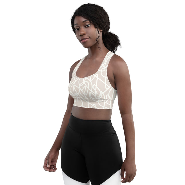 Ivory Doodle Longline Sports Bra