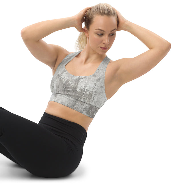 Stone Grunge Longline Sports Bra