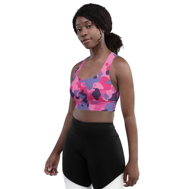 Pink Obsidian Camo Longline Sports Bra