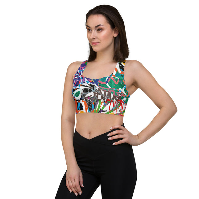 Kaleido Graffiti Longline Sports Bra