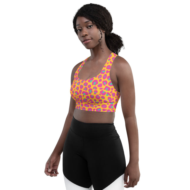 Sunset Leopard Longline Sports Bra