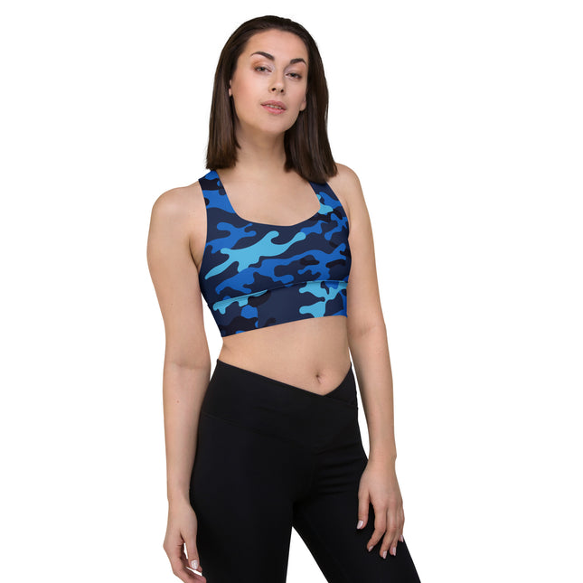 Midnight Marine Sport Camo Longline Sports Bra