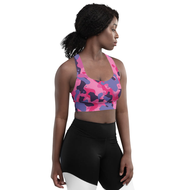 Pink Obsidian Camo Longline Sports Bra