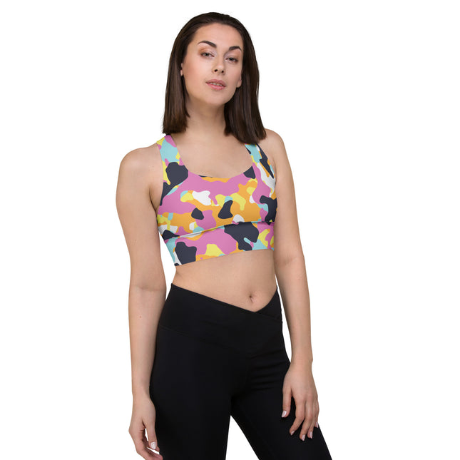 Sunset Mirage Camo Longline Sports Bra