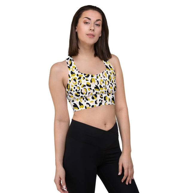 Golden Leopard Longline Sports Bra