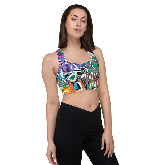 Kaleido Graffiti Longline Sports Bra