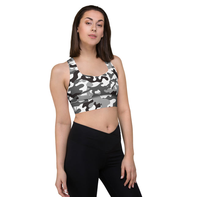 Snow White Sport Camo Longline Sports Bra