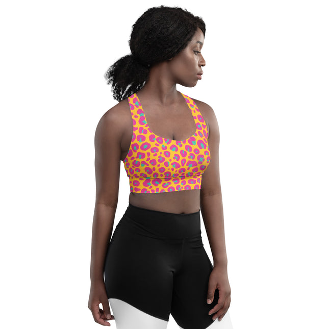 Sunset Leopard Longline Sports Bra